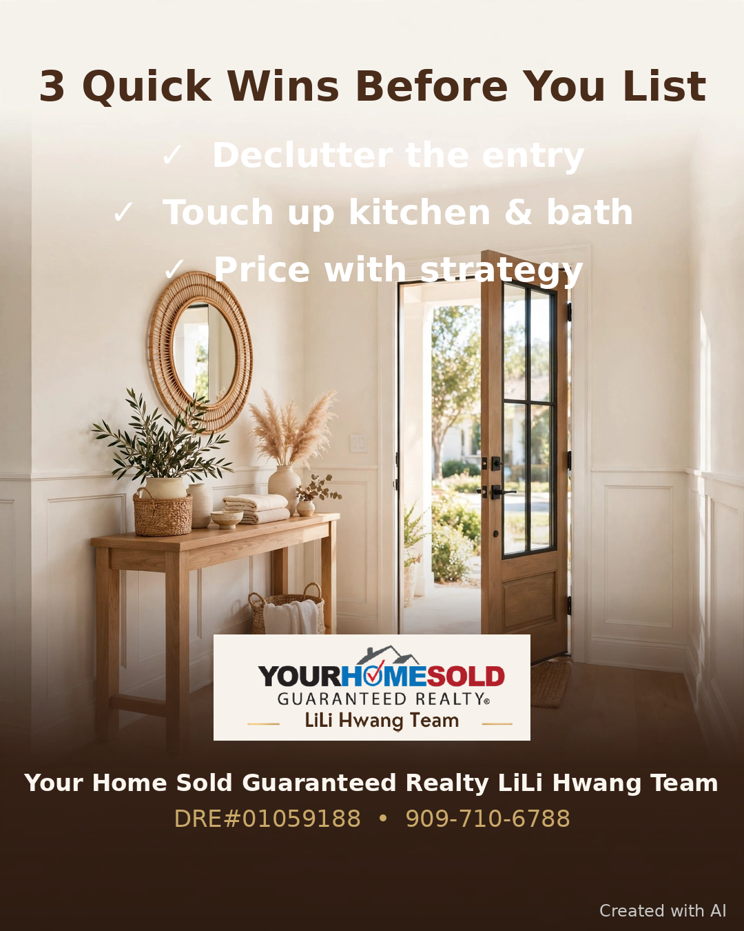 3 Quick Wins Before You List - Rancho Cucamonga Real Estate Broker Li Li Hwang