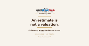 Zillow pricing algorithm vs broker CMA infographic — An estimate is not a valuation — Li Li Hwang, Mandarin Speaking Agent, Rancho Cucamonga CA, DRE#01059188